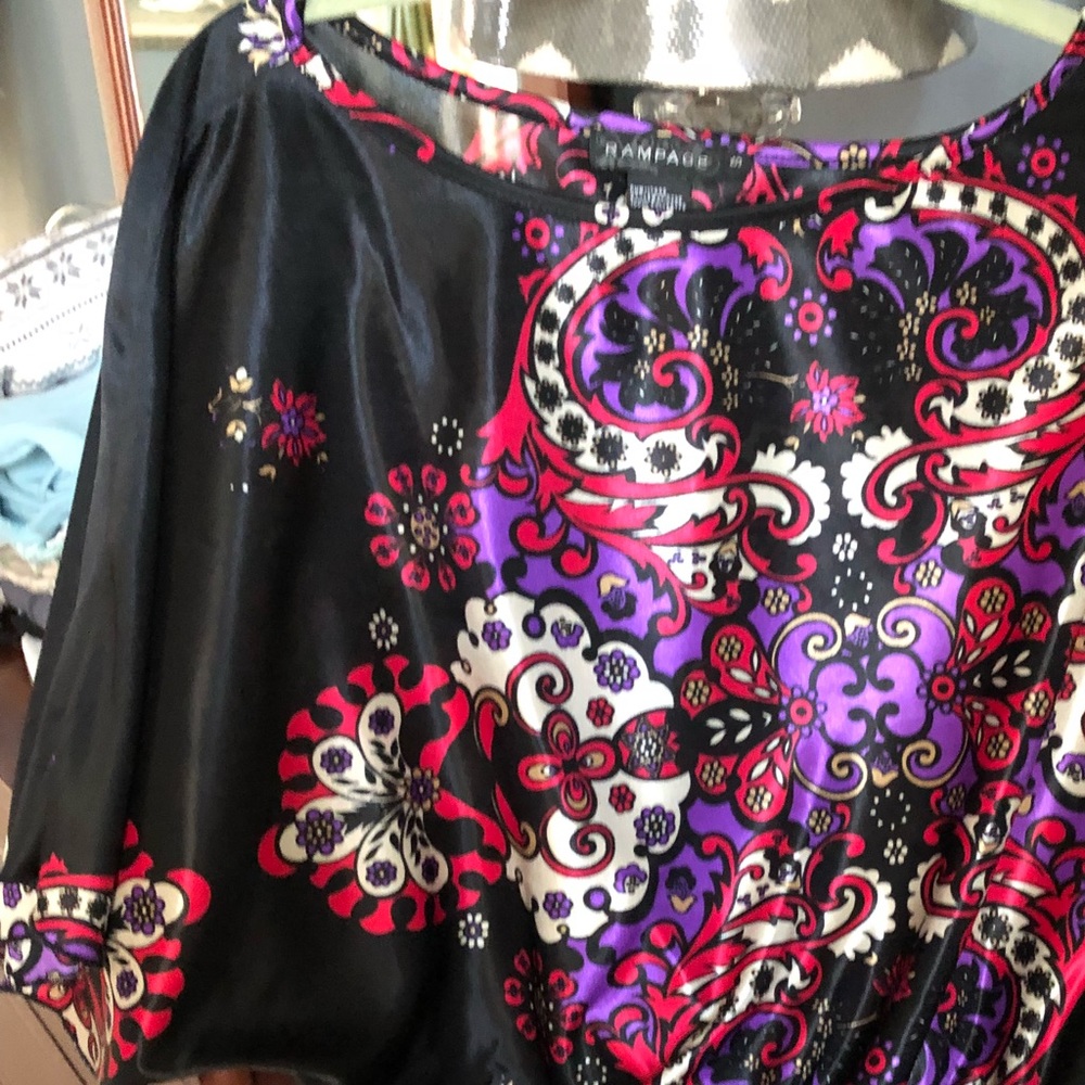 Dressy, flowy top.  Dolman sleeve.